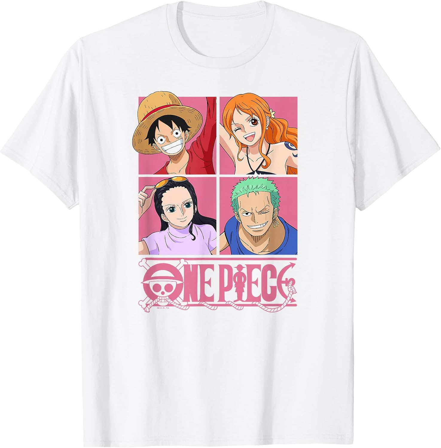 Anime Straw Hat Crew Pop Art Squares Unisex , , , Long Sleeve Tee