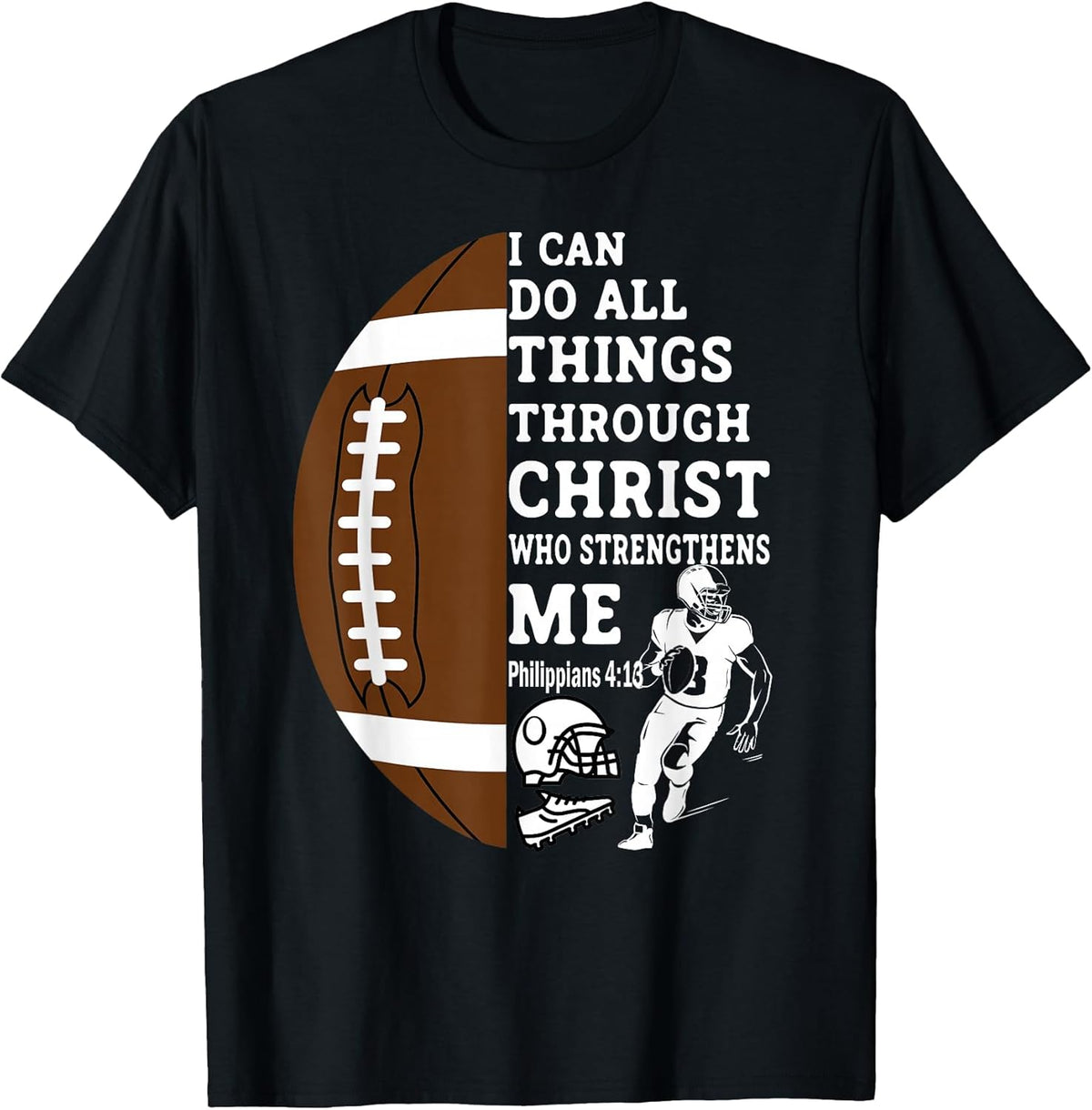 Motivational Bible Verse Christian Gifts Football Unisex , , , Long Sleeve Tee