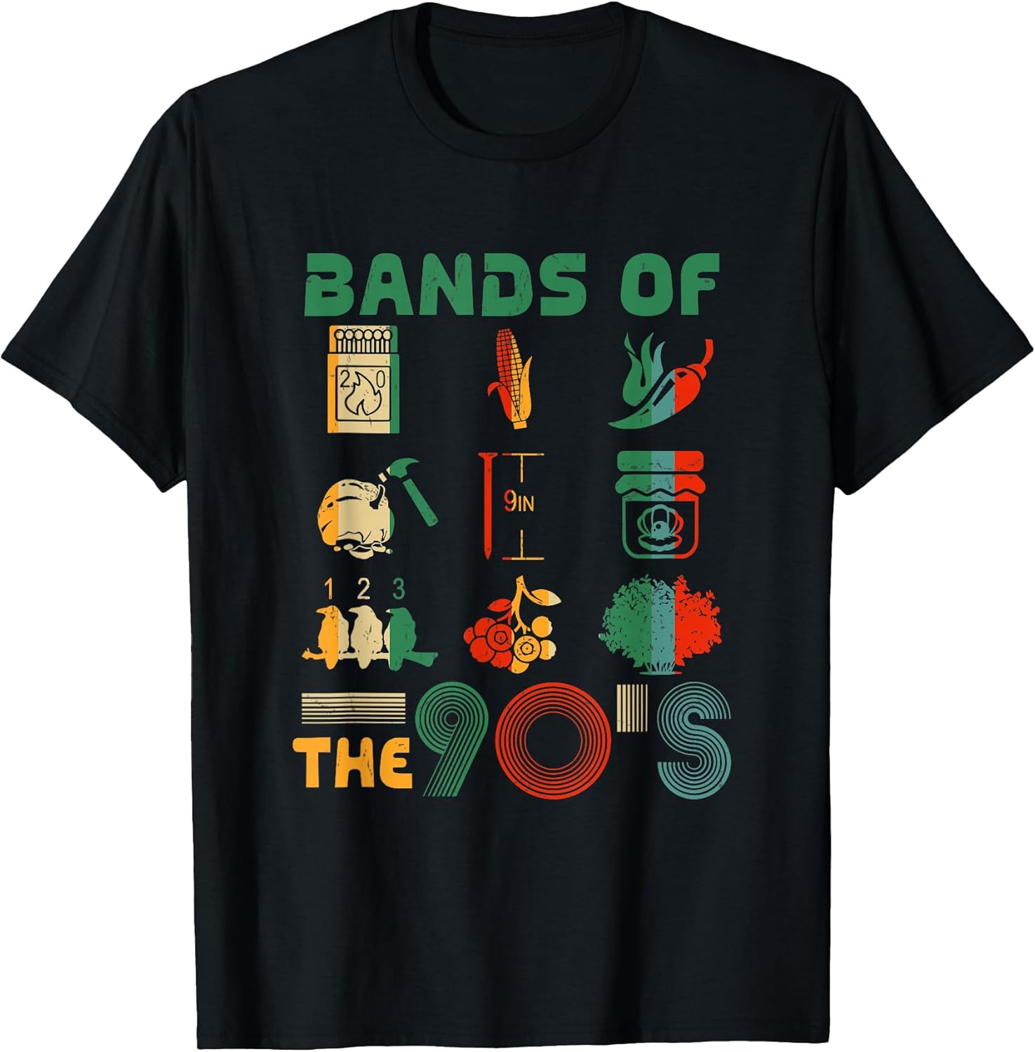 Retro Popular Music Bands of The 90s Funny Vintage Rock Band Unisex , , , Long Sleeve Tee