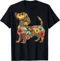 Floral Dachshund Cute Pet Dog Animal Lover Doxie Mama Women Unisex , , , Long Sleeve Tee