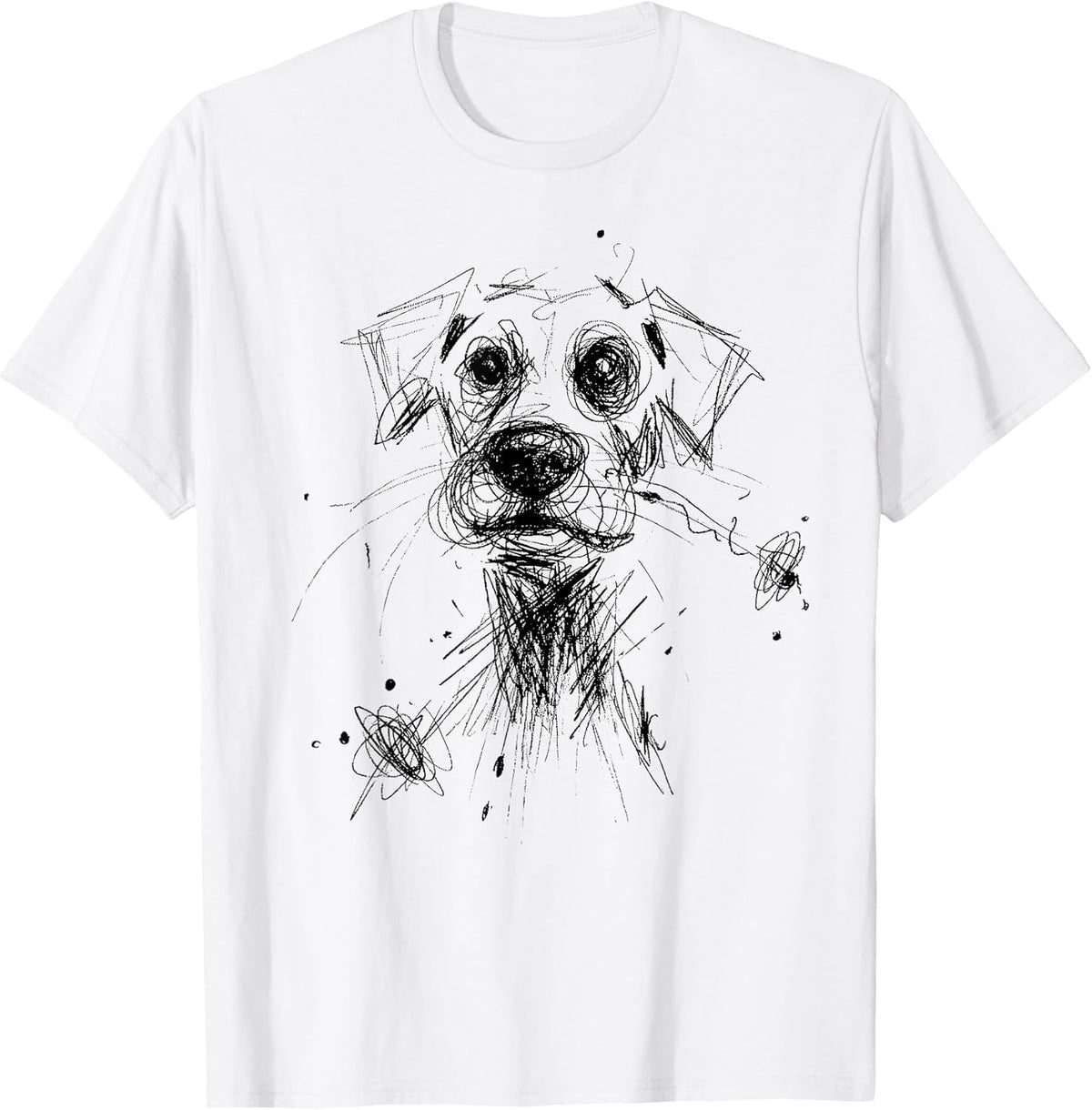 Dog Sketch Line Art Lover Abstract Scribble Art Puppy Unisex , , , Long Sleeve Tee