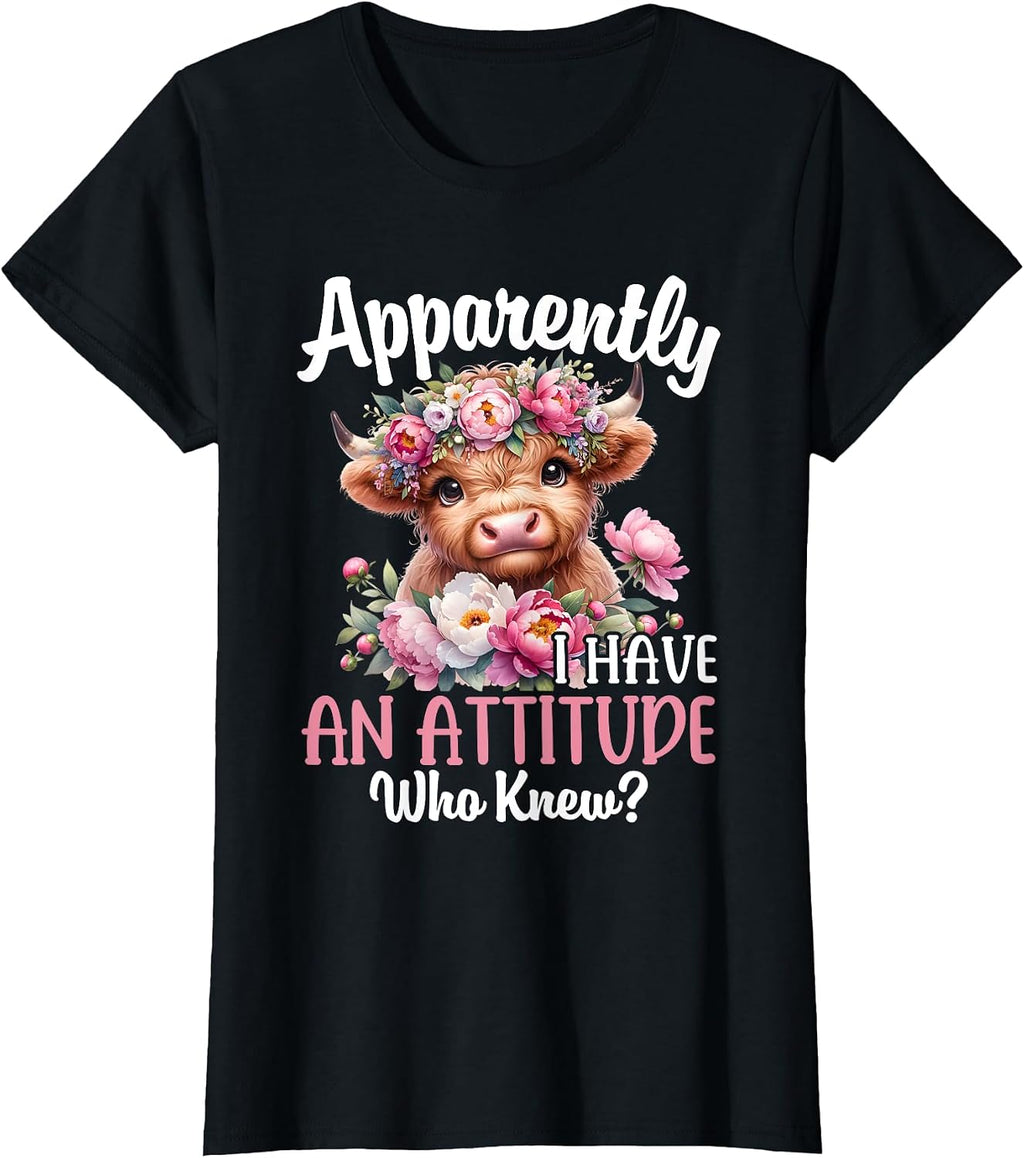 Funny Sarcastic Highland Cow Farm Cow Girls Women
