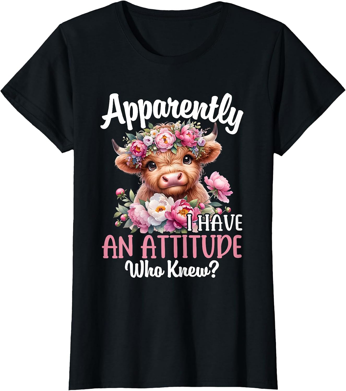 Funny Sarcastic Highland Cow Farm Cow Girls Women