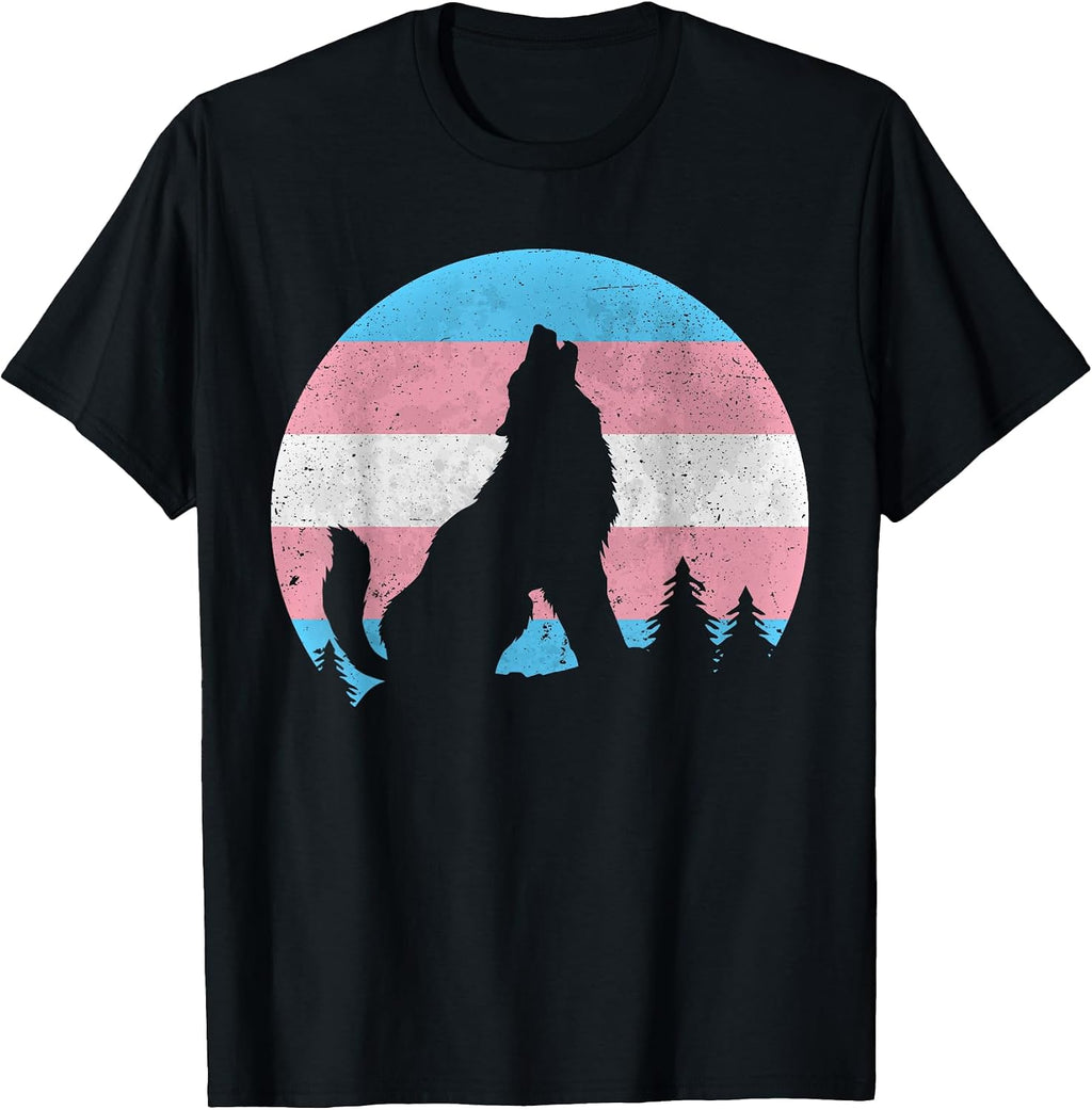 Howling Wolf Transgender Flag Moon