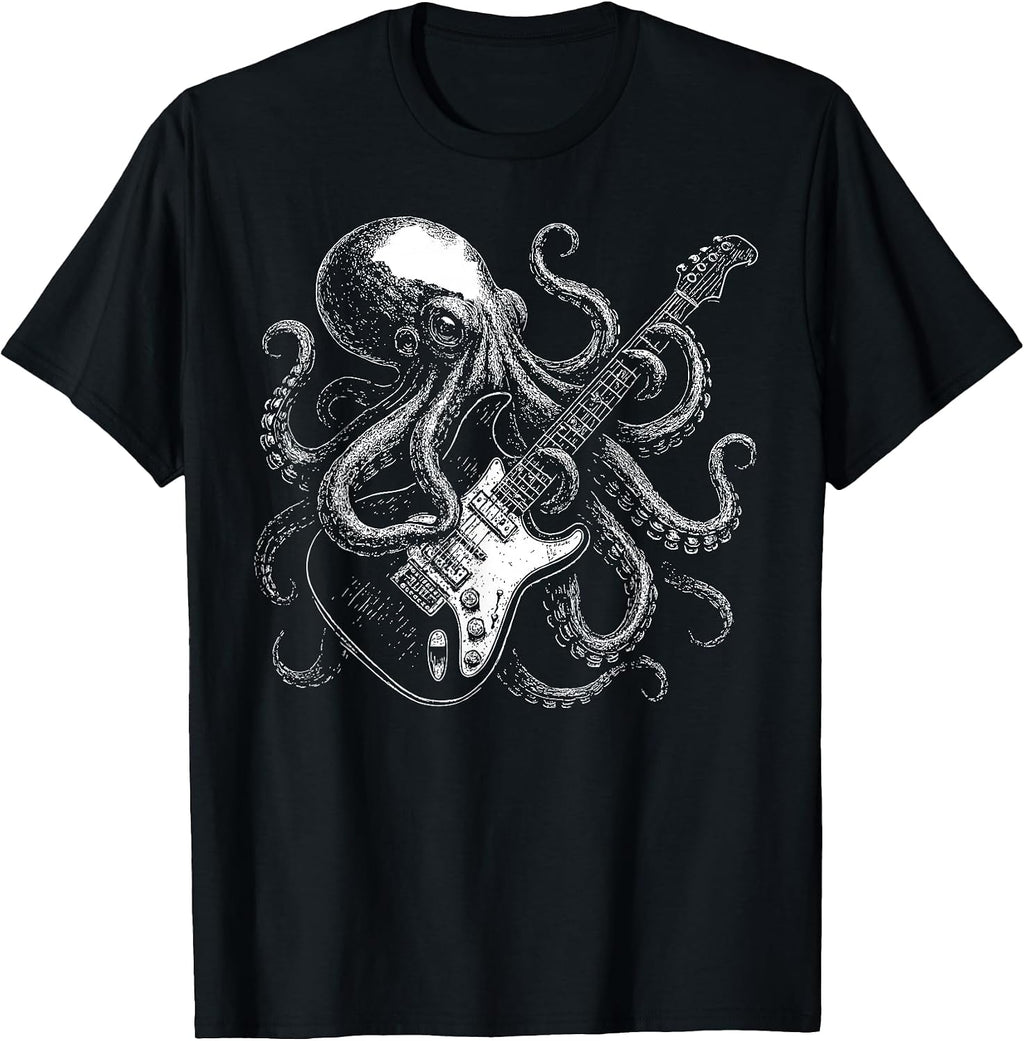Octopus Playing Guitar Rock Music Lover