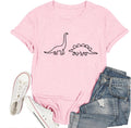 Dinosaur Shirt Women Cute Graphic Tees Funny Dino Shirts for Teen Girls Cartoon Printed Cotton Tshirts Aesthetic Tops