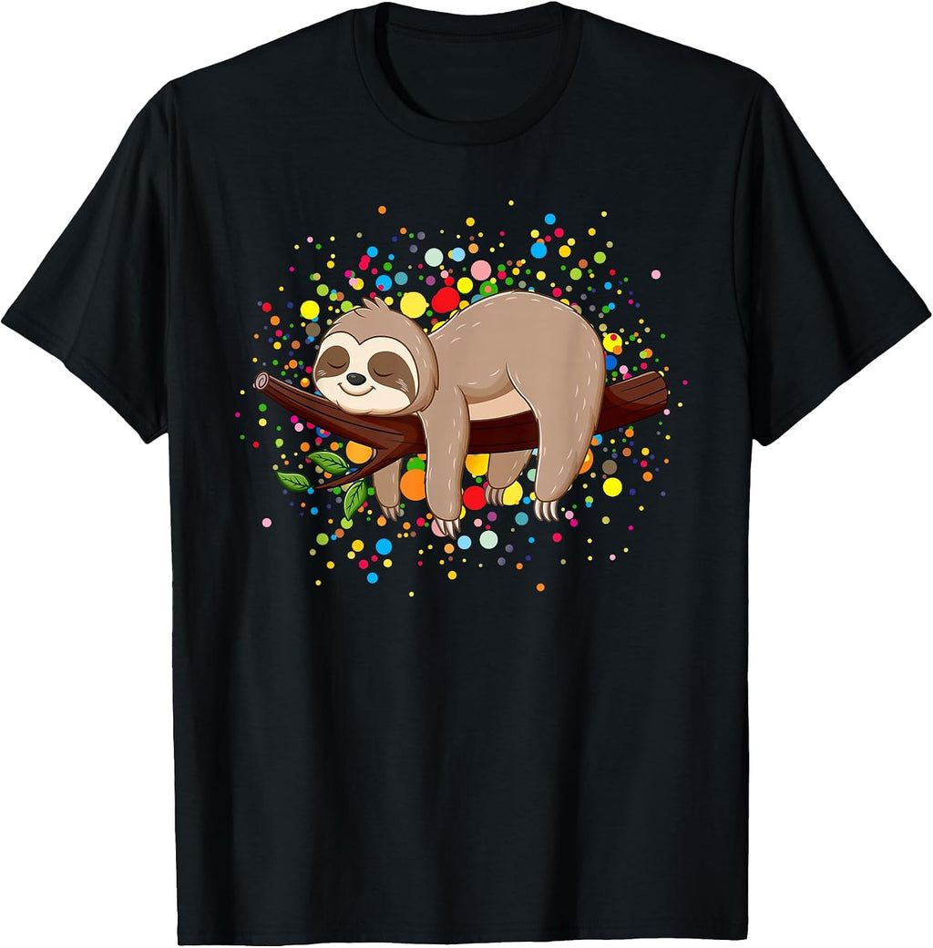 Sloth Lovers Happy Dot Day Girls Kids Boys Tees
