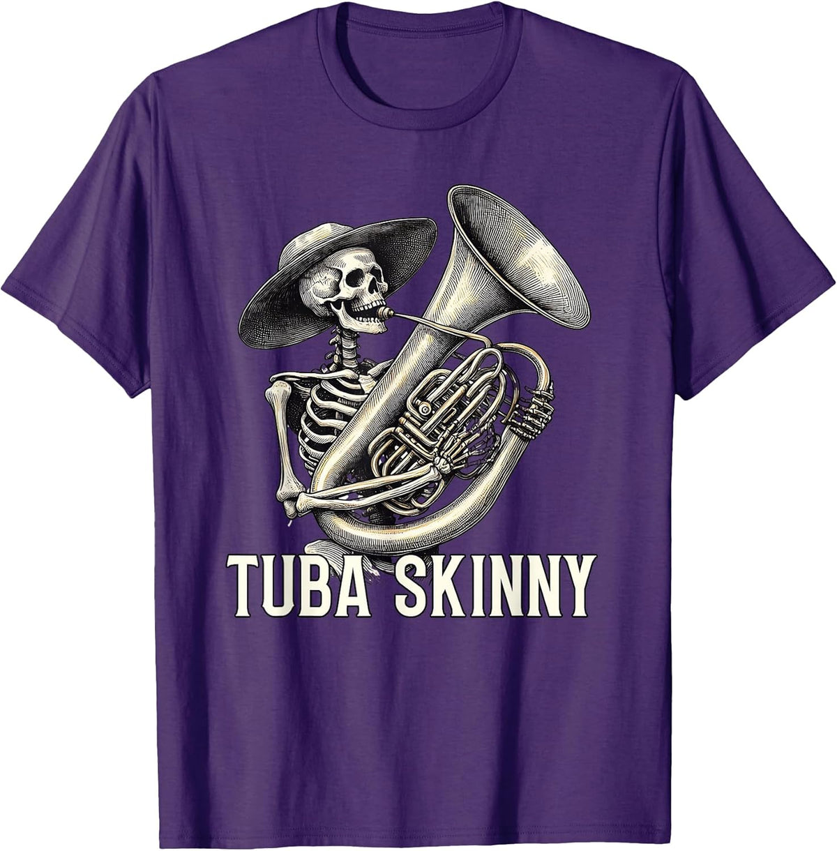 Tuba Skinny Skeleton Jazz Band Vintage Music Graphic Tee Unisex , , , Long Sleeve Tee