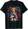 Cute Beagle Dog USA American Flag Dog Lover 4th Of July for Men Women Kids Unisex , , , Long Sleeve Tee
