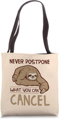 Funny Sloth Never Postpone Men Women Gift