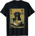 Black Labrador Ramen Noodles Japanese Anime Foodie Lab Dog Unisex , , , Long Sleeve Tee