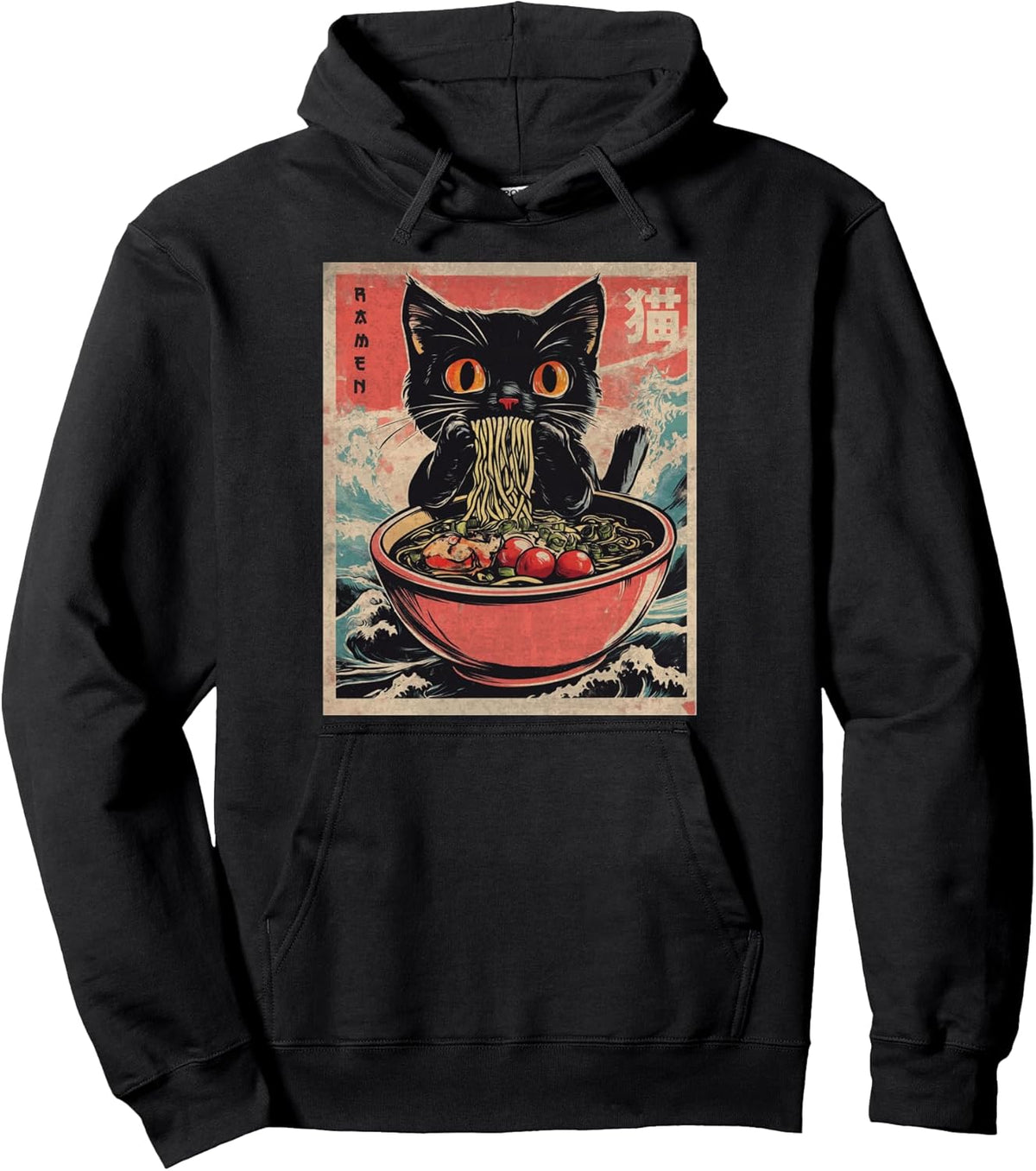 Cat Ramen Japanese Funny Kawaii Cat Graphic Mens Gifts Anime Pullover Unisex , , , Long Sleeve Tee