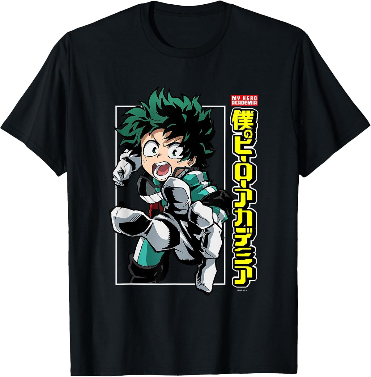 Deku Action Pose with Kanji Anime Unisex , , , Long Sleeve Tee