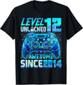 Level 12 Unlocked Awesome Since 2014 12th Birthday Gaming Unisex , , , Long Sleeve Tee