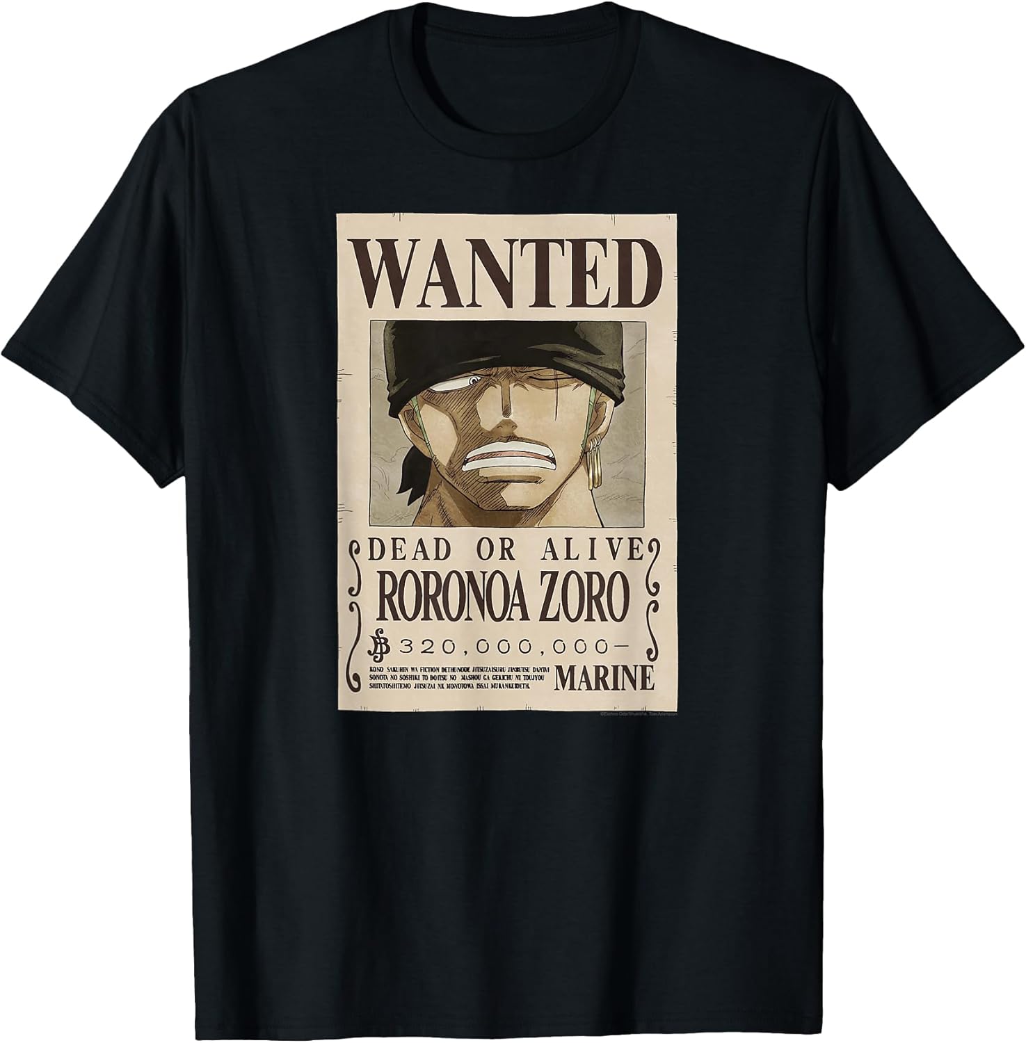 Anime Roronoa Zoro Wanted Poster Unisex , , , Long Sleeve Tee