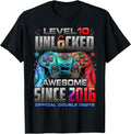 Level 10 Unlocked Awesome Since 2016 10th Birthday Gaming Unisex , , , Long Sleeve Tee