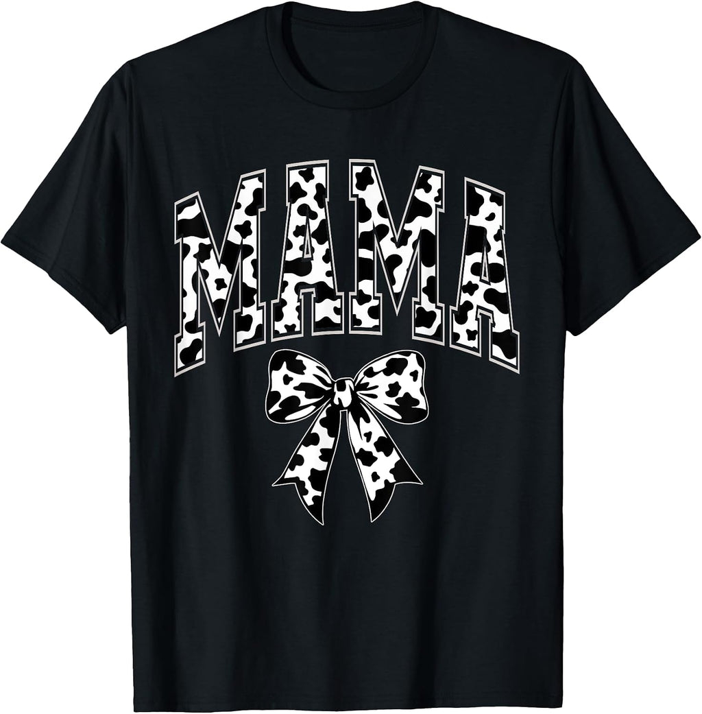Cow Mama Birthday Family Matching Coquette Bow