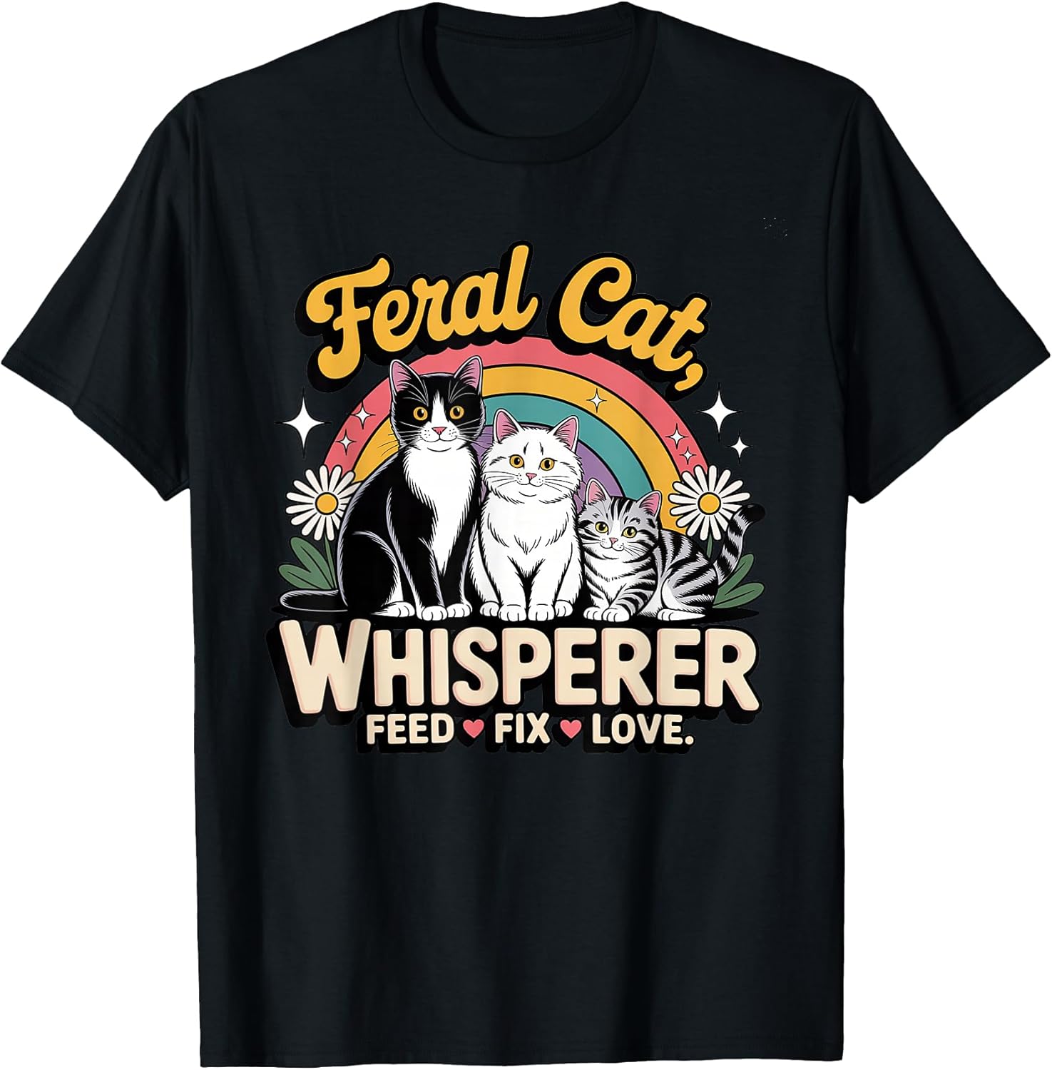 Feral Cat Whisperer Funny Cat Lover T for Women, Men, Kids Unisex , , , Long Sleeve Tee