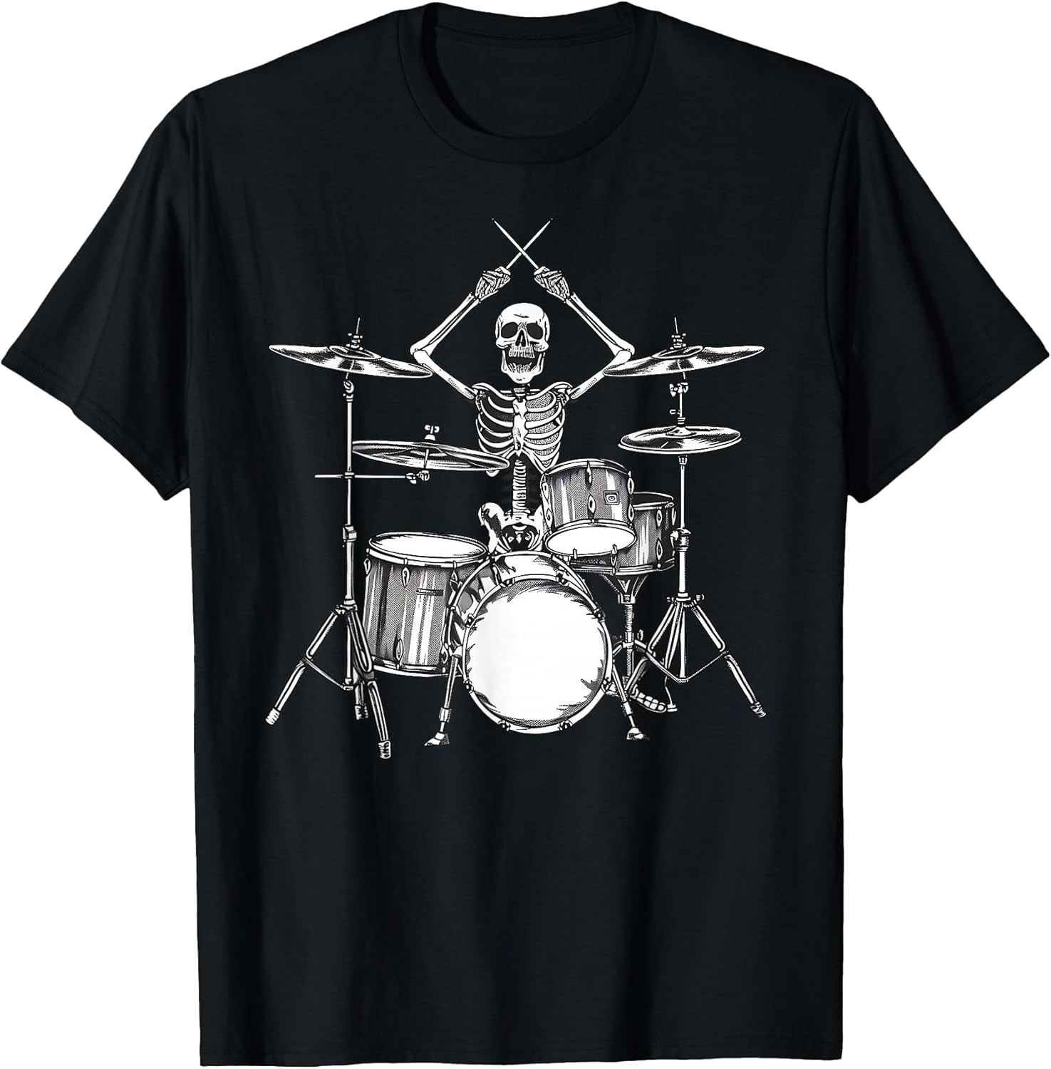 Skeleton Percussionist Drummer Halloween Rock & Roll Music Unisex , , , Long Sleeve Tee