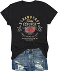 Rock Band T Shirts for Women Rock and Roll Country Music Shirts Vintage Strawberry Graphic Tees Concert Outfits