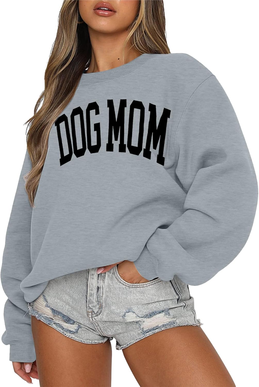 Dog Mom Women Dog Lover Funny Graphic Fall s Mom Pullover Tops