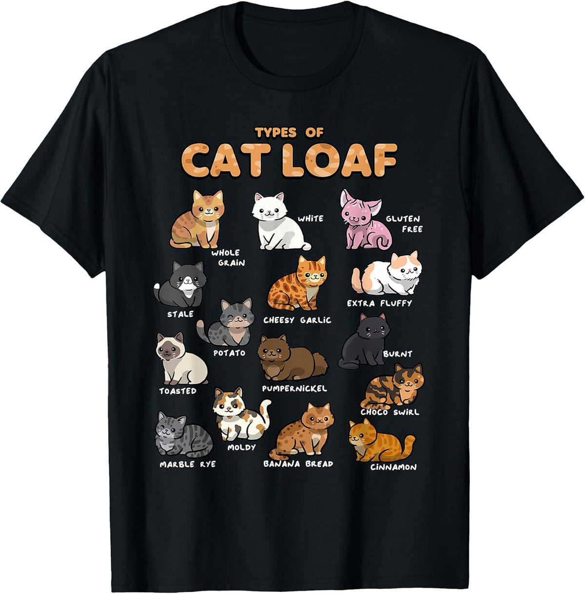 Types of Cat Loaf Cute Kitten Kawaii Cats, Cat Lover Unisex , , , Long Sleeve Tee