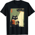 Vintage Japanese Cat Book Lovers UFO Alien Abduction Cat Dad Unisex , , , Long Sleeve Tee