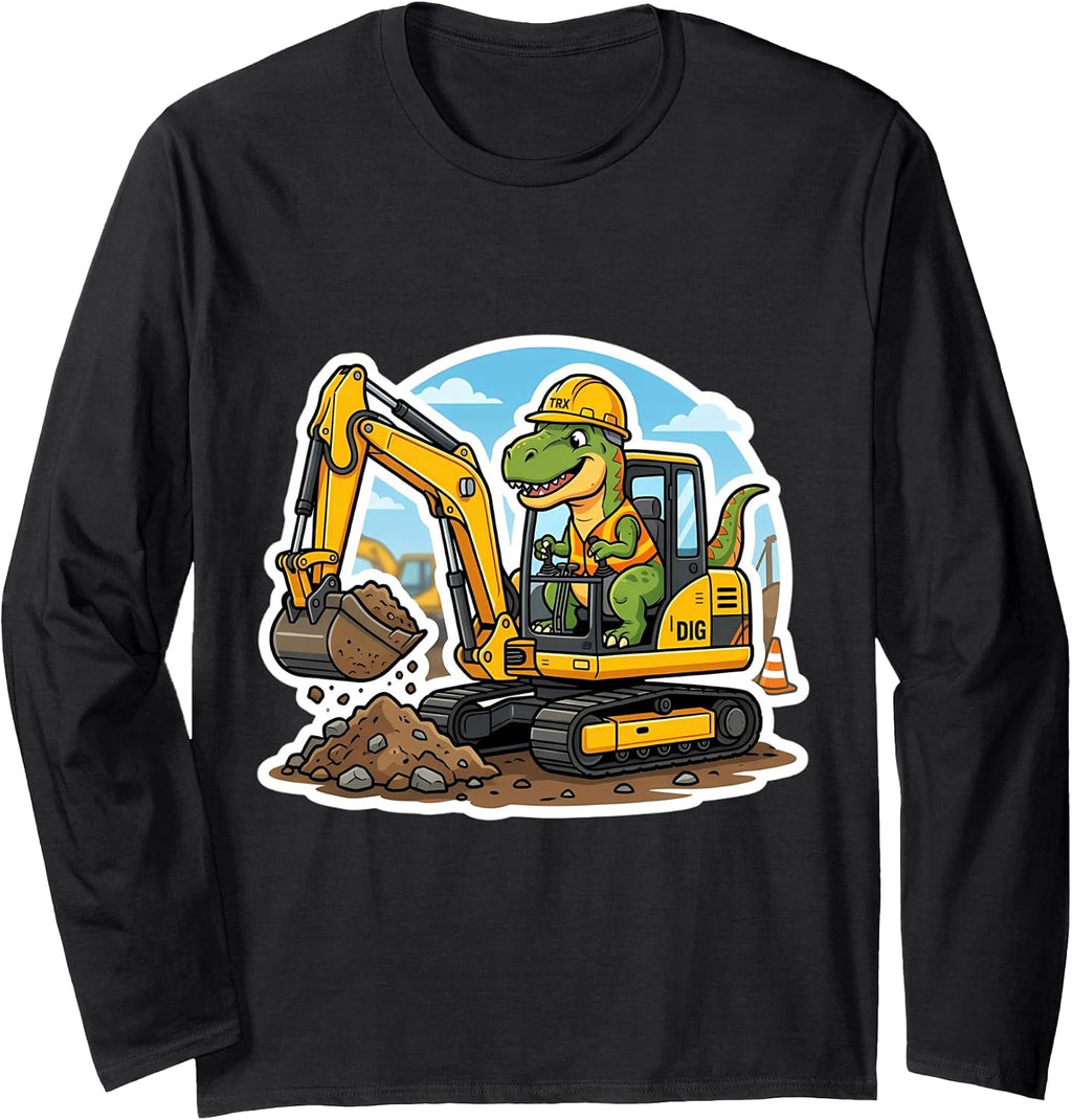 Dinosaur Excavator Operator Dino Boys Kids Merch