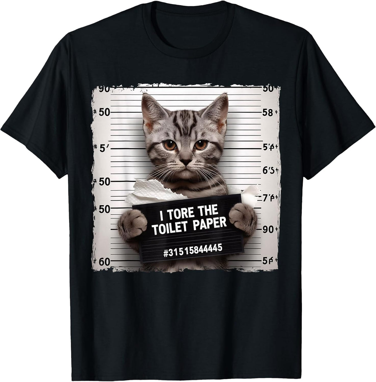 Cute Cat Mugshot Humorous Cat for Cats Lover Cat Mom Cat Dad Unisex , , , Long Sleeve Tee