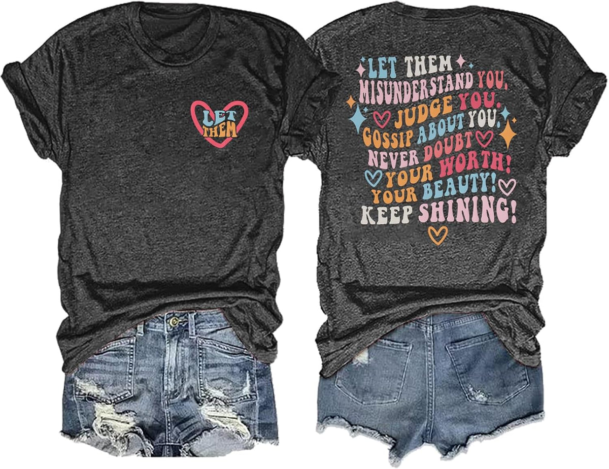 Mental Health Shirt for Women Let Them Misunderstand You Inspirational Graphic Tees Motivational Gift Tops