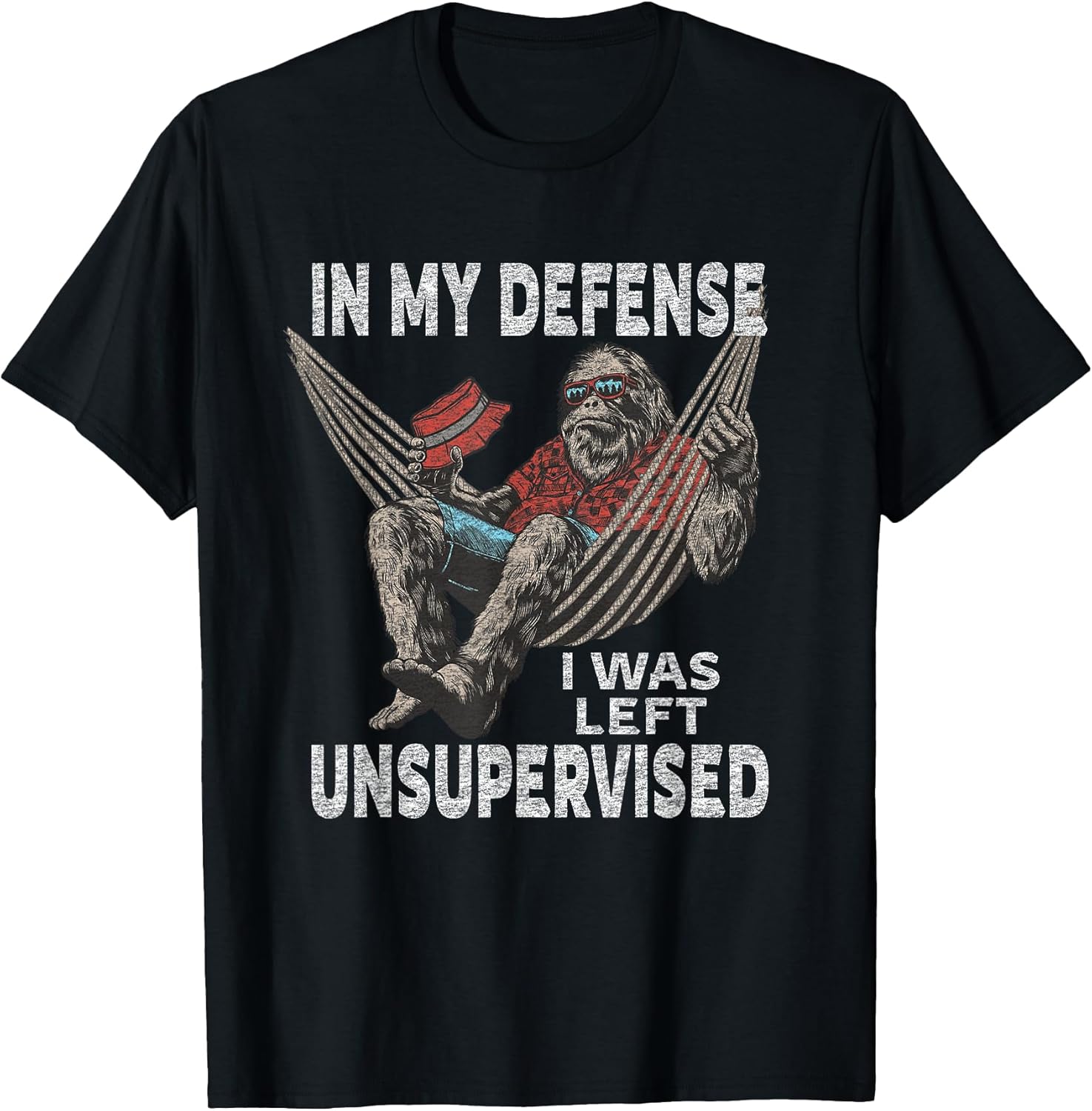 in My Defense I was Left Unsupervised Graphic Funny Saying Unisex , , , Long Sleeve Tee