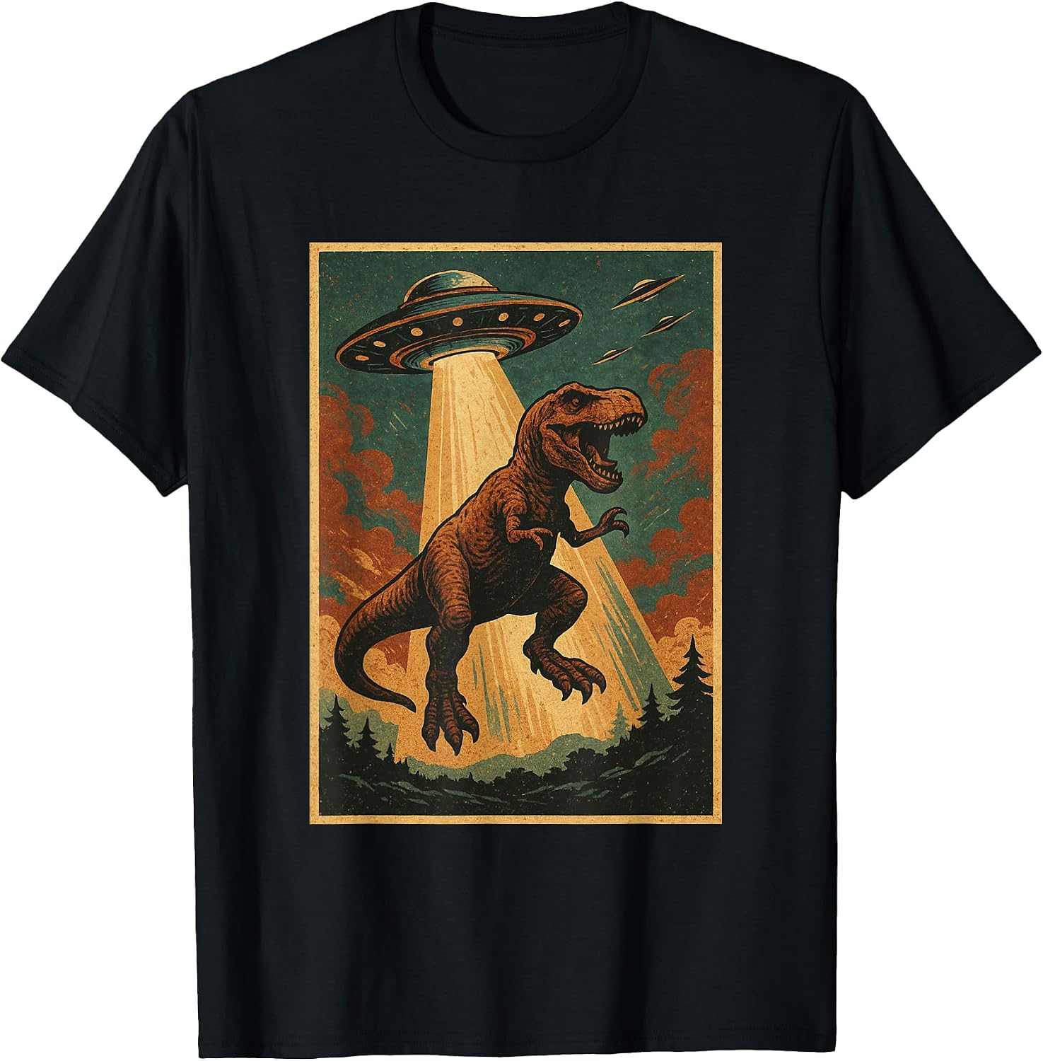 T-Rex Dinosaur UFO Alien Abduction Dino