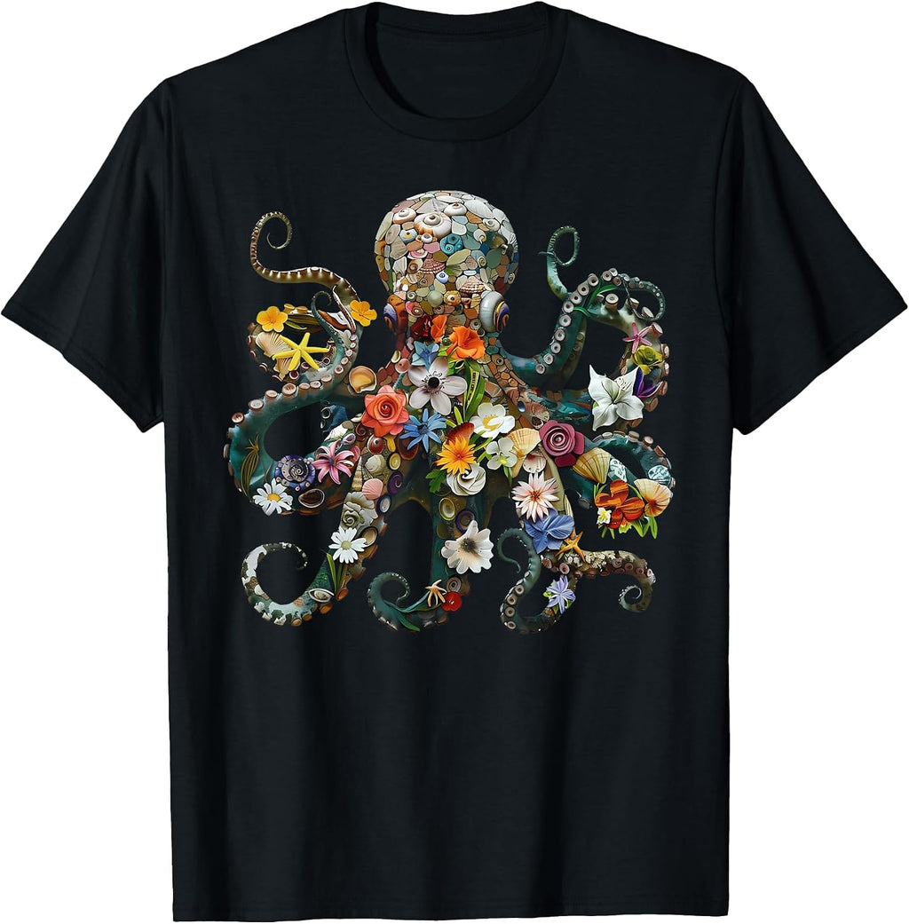 Vintage Floral Octopus Sea Animal Lover Biologist