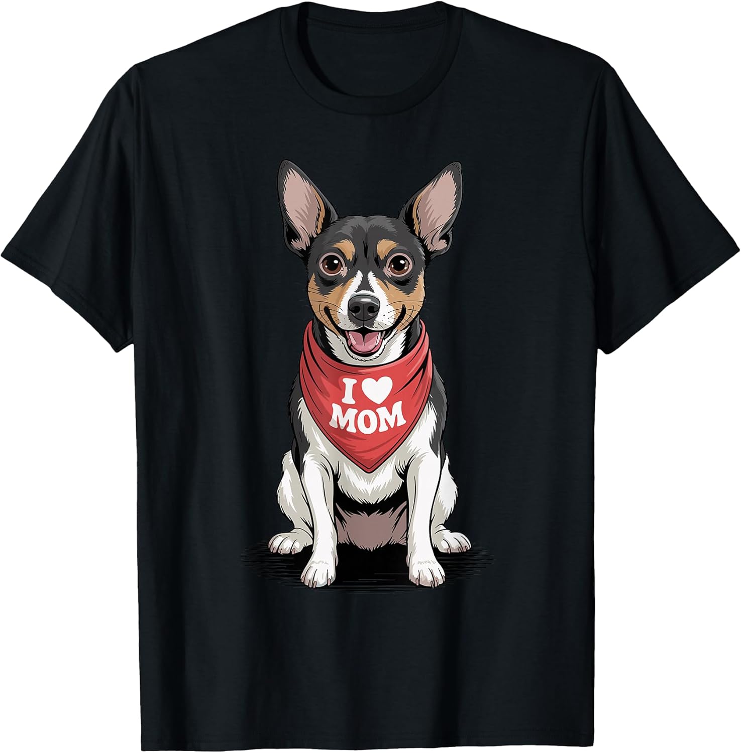 I Love Mom Rat Terrier Lover Dog Mother's Day Unisex , , , Long Sleeve Tee
