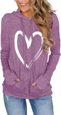 Women's s Pullover Cute Heart s Long Sleeve Tops with Pockets Unisex , , , Long Sleeve Tee