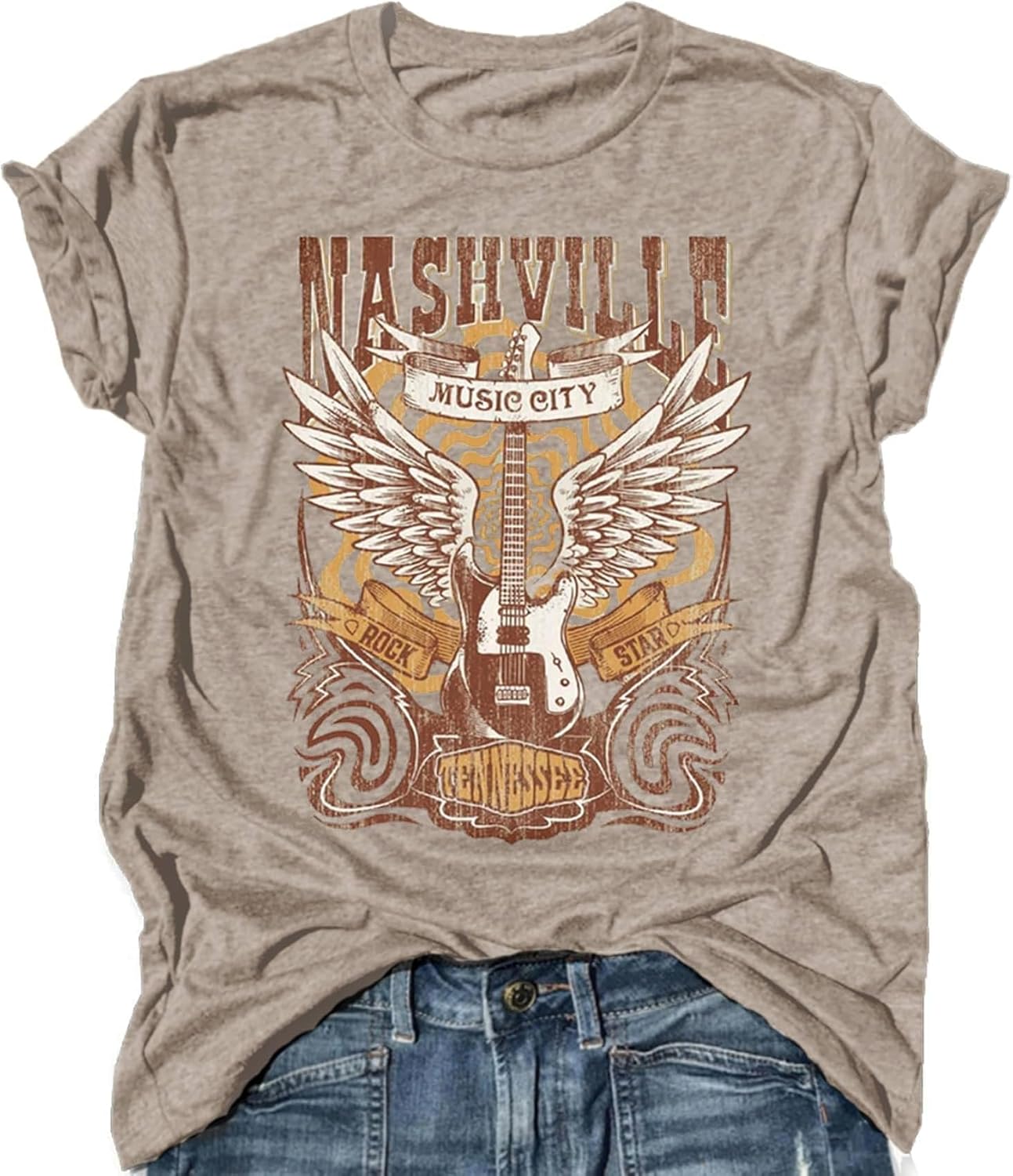 Country Music Shirt Women's Vintage Graphic Boho Flowers Tees Cute Summer Tshirt Casual Short Sleeve T Shirt