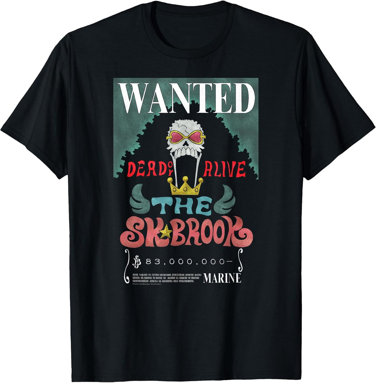 Anime Soul King Brook Wanted Poster Unisex , , , Long Sleeve Tee