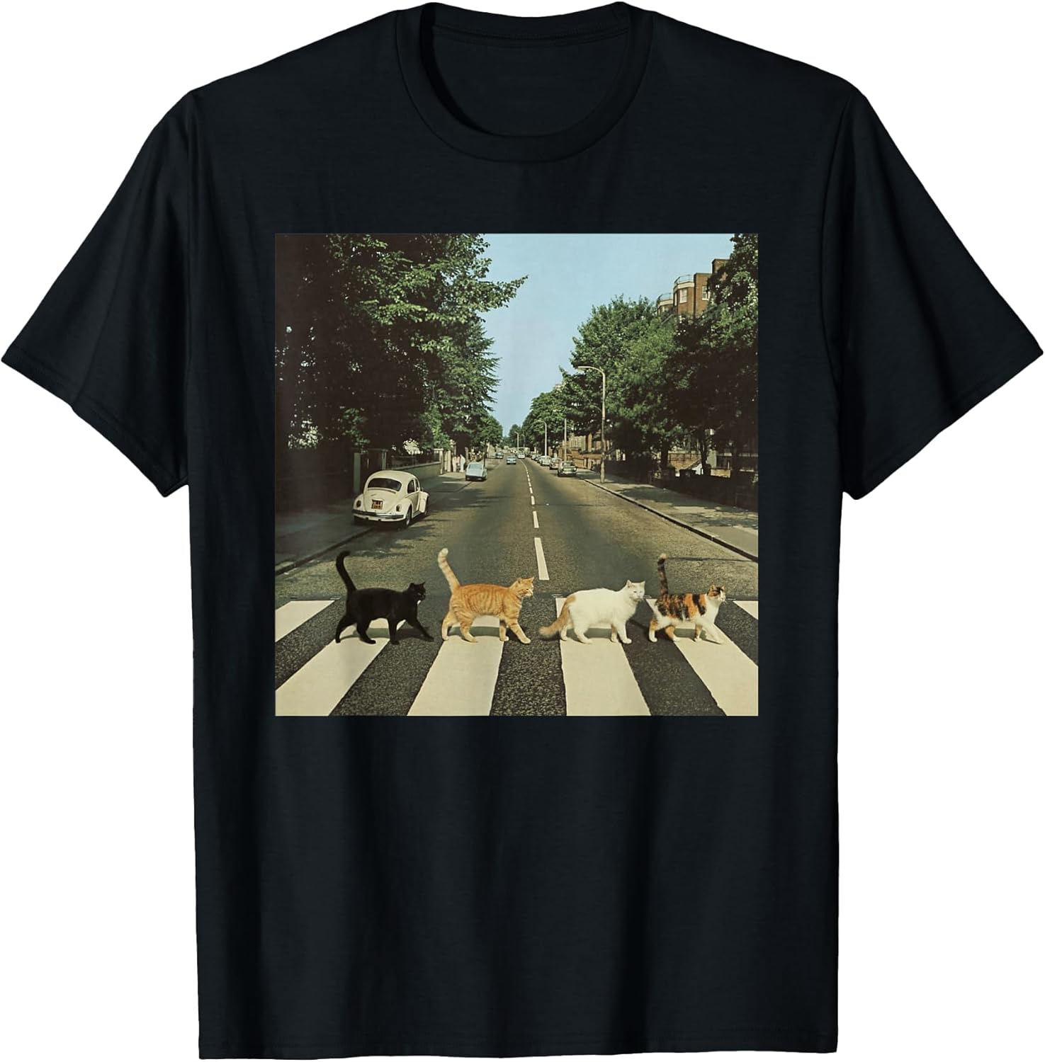 Road to Abbey Cats Parody Funny Cat Mom Lover Crossing Unisex , , , Long Sleeve Tee