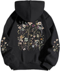 Women's Floral Printed s Vintage Aesthetic Flower Graphic Cute Boho Fleece Thermal Pullover