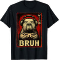 Funny Capybara Gamer Bruh Graphic Tee Men Boys Teens Gaming Unisex , , , Long Sleeve Tee