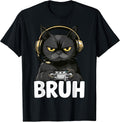 Funny Cat Bruh Meme Gamer Japanese Anime Unisex , , , Long Sleeve Tee