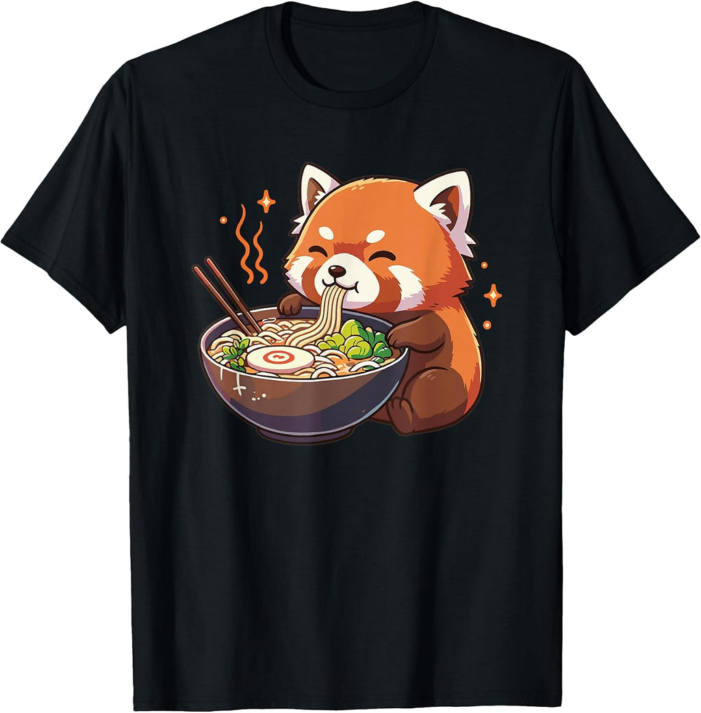 Red Panda Eating Ramen Kawaii Anime Animals