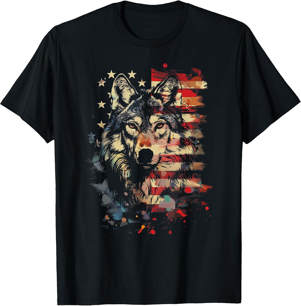 Patriotic Wolf - American Flag