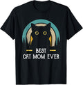 Mother's Day Cat Mommy Black Cat, Retro Best Cat Mom Ever Unisex , , , Long Sleeve Tee