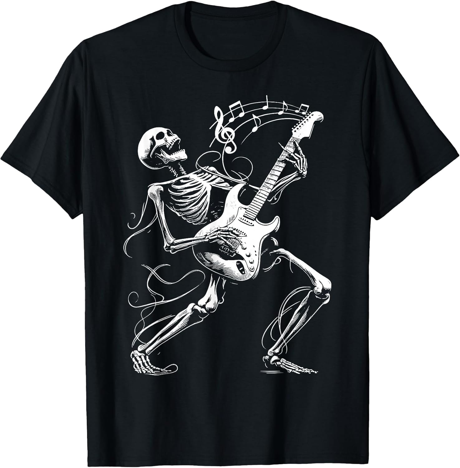 Skeleton Playing Guitar Music Gifts for Men Women Rock Band Unisex , , , Long Sleeve Tee