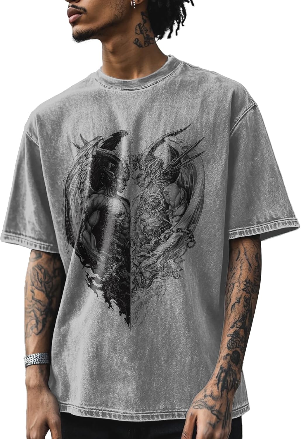 Mens Graphic 90s Rock Summer Big and Tall Workout Breathable Quick Dry Short Sleeve 100% Cotton Tee Shirts