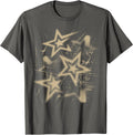 Y2k Grunge Stars 2000s Beige Cyber Vintage Graphic Unisex , , , Long Sleeve Tee