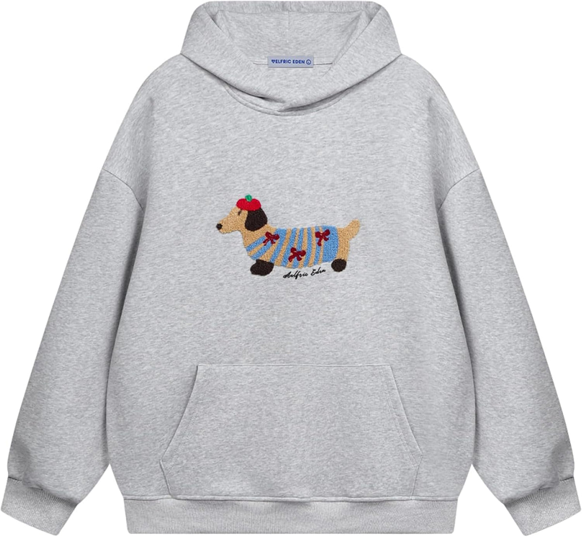 Cartoon Dog Couple Hooded Long Sleeve Pullover Oversized s 2026 Outfits