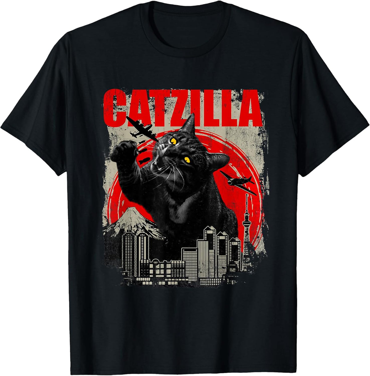 Catzilla - Funny Cat Lover Kitten Kitty Short Sleeve Small Unisex , , , Long Sleeve Tee