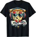 Gaming Pizza Funny Video Gamer Snack Food Lover Men Boys Kid Unisex , , , Long Sleeve Tee